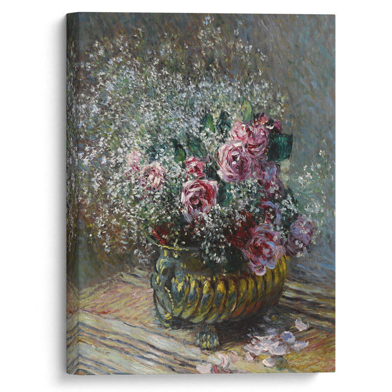 Fleurs dans un pot (Roses et brouillard) (1878) - Claude Monet - Canvas Print