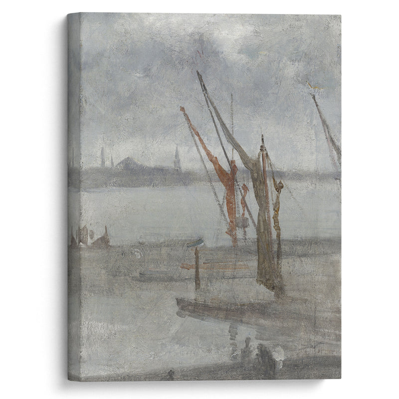 Grey and Silver – Chelsea Wharf (c. 1864-1868) - James Abbott McNeill Whistler - Canvas Print