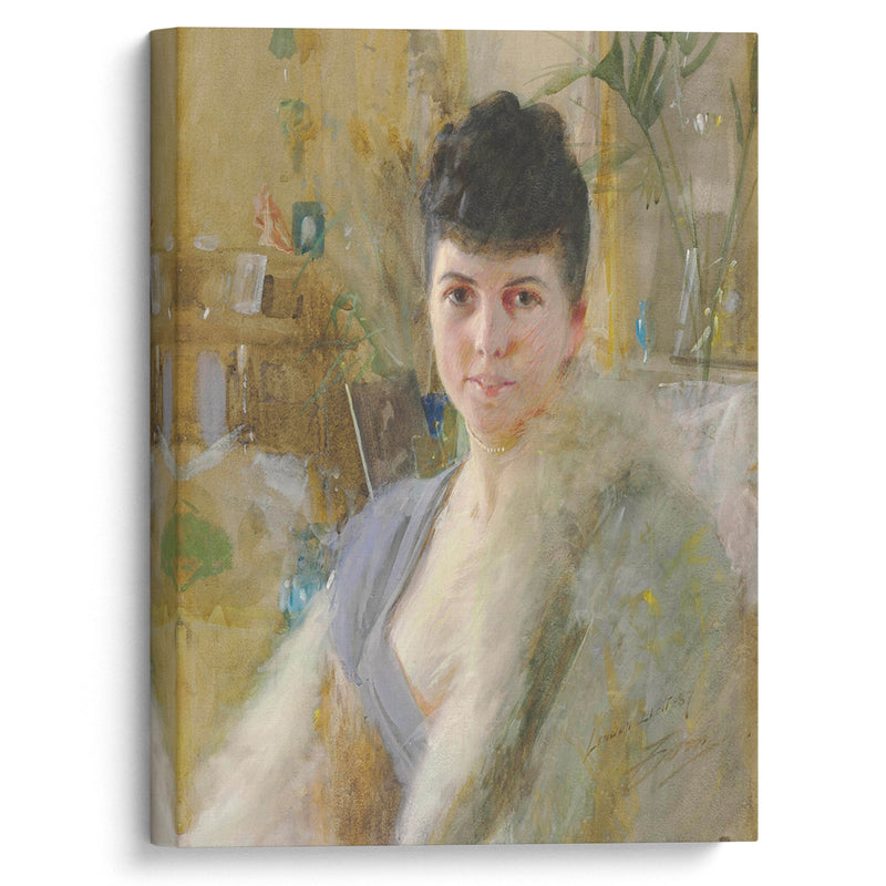 Portrait of a Lady in a Drawing Room (1887) - Anders Zorn - Canvas Print