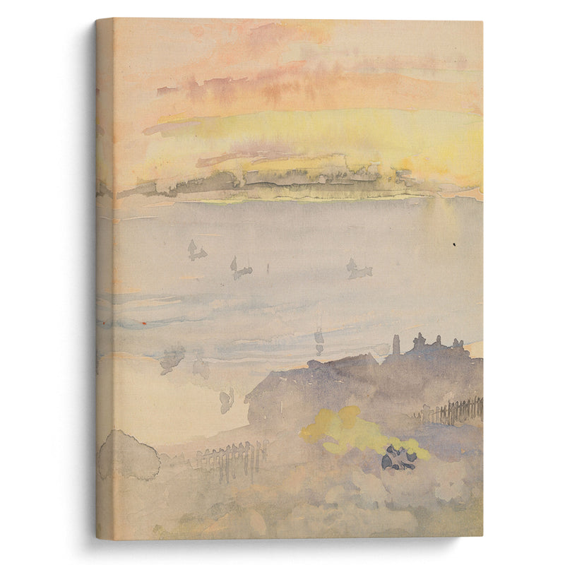 Sunrise; Gold and Grey (1883) - James Abbott McNeill Whistler - Canvas Print