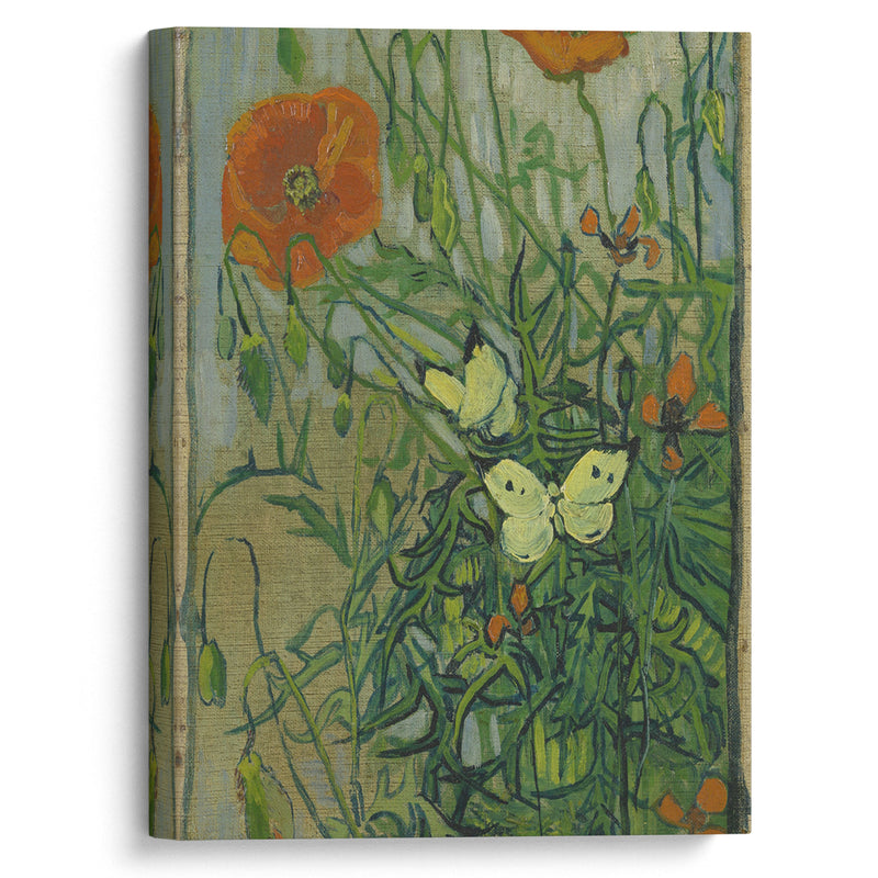 Butterflies and poppies (1890) - Vincent van Gogh - Canvas Print