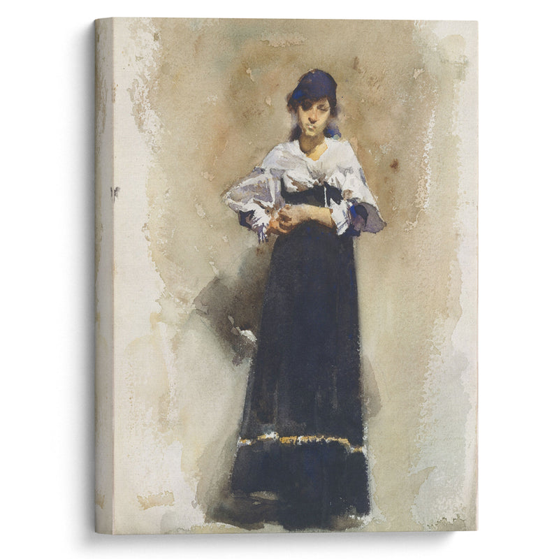 Young Woman with a Black Skirt (early 1880s) - John Singer Sargent - Canvas Print