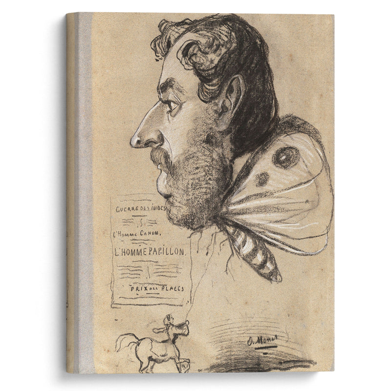 Caricature of Jules Didier (‘Butterfly Man’) (c. 1858) - Claude Monet - Canvas Print