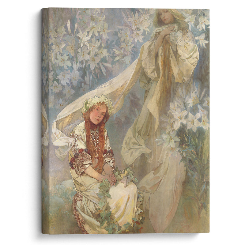 Madonna of the Lilies (1905) - Alphonse Mucha - Canvas Print