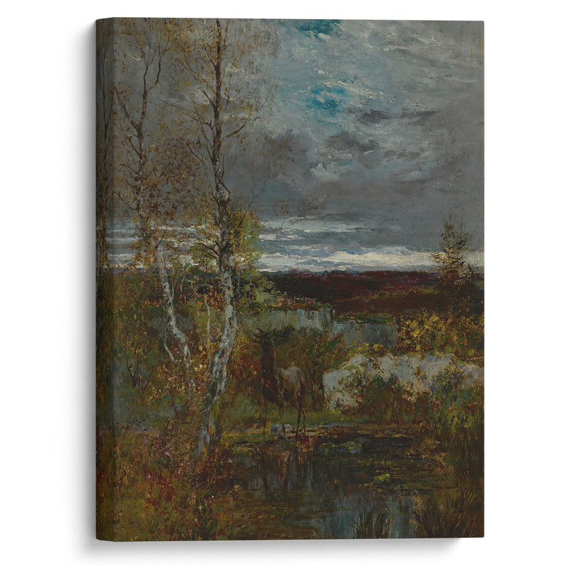 Cerf À La Mare (Fontainebleau) - Gustave Courbet - Canvas Print