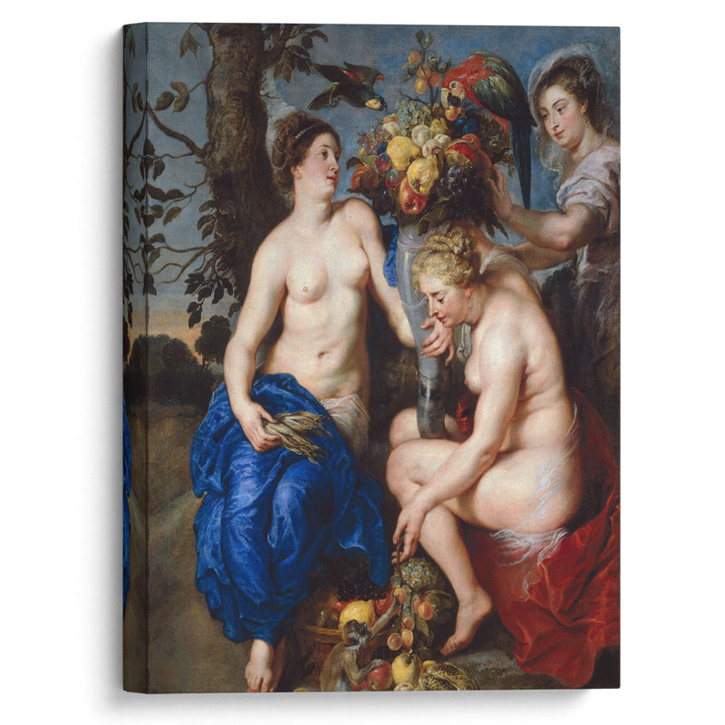 Ceres With Two Nymphs (1624) - Peter Paul Rubens - Canvas Print