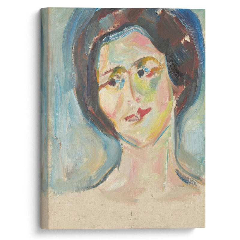 Portrait of Model (1922–23) - Edvard Munch - Canvas Print