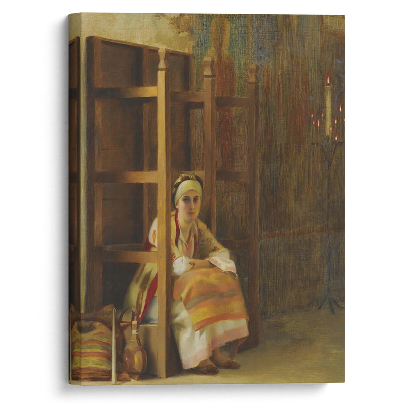 Young Girl In A Greek Church - Theodoros Ralli - Canvas Print