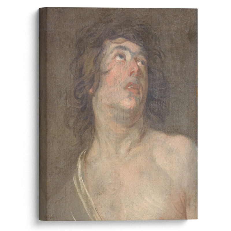 Study Head of a Young Man Looking Upwards. St Sebastian (1614 – 1641) - Anthony van Dyck - Canvas Print