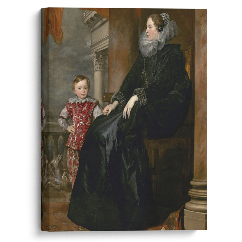 A Genoese Noblewoman and Her Son (c. 1626) - Anthony van Dyck - Canvas Print