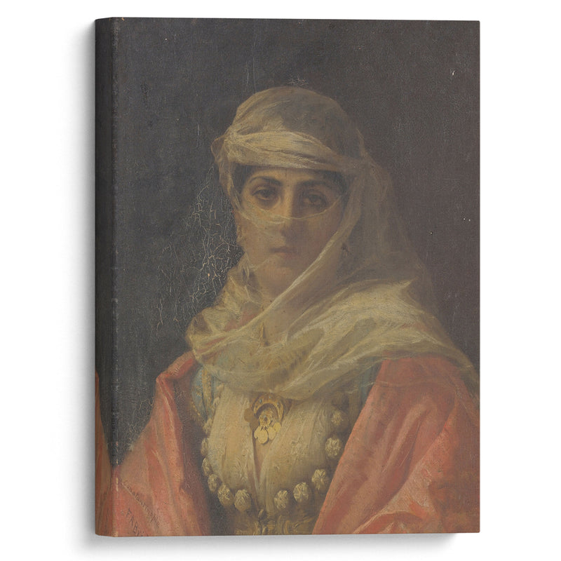 A Turkish Beauty (1880) - Frederick Arthur Bridgman - Canvas Print