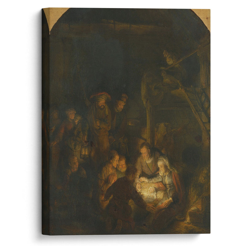 The Adoration of the Shepherds (1646) - Rembrandt van Rijn - Canvas Print