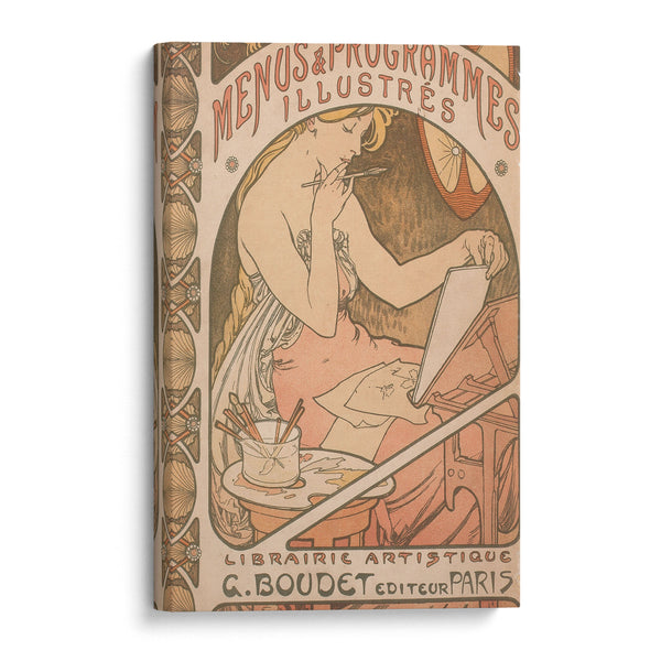 Les Menus and Programmes Illustres - Alphonse Mucha - Canvas Print