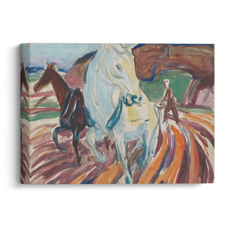 Horses Ploughing (1929) - Edvard Munch - Canvas Print