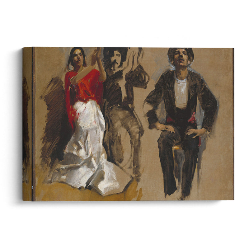 Study for Seated Figures for ‘El Jale’  (circa 1882) - John Singer Sargent - Canvas Print