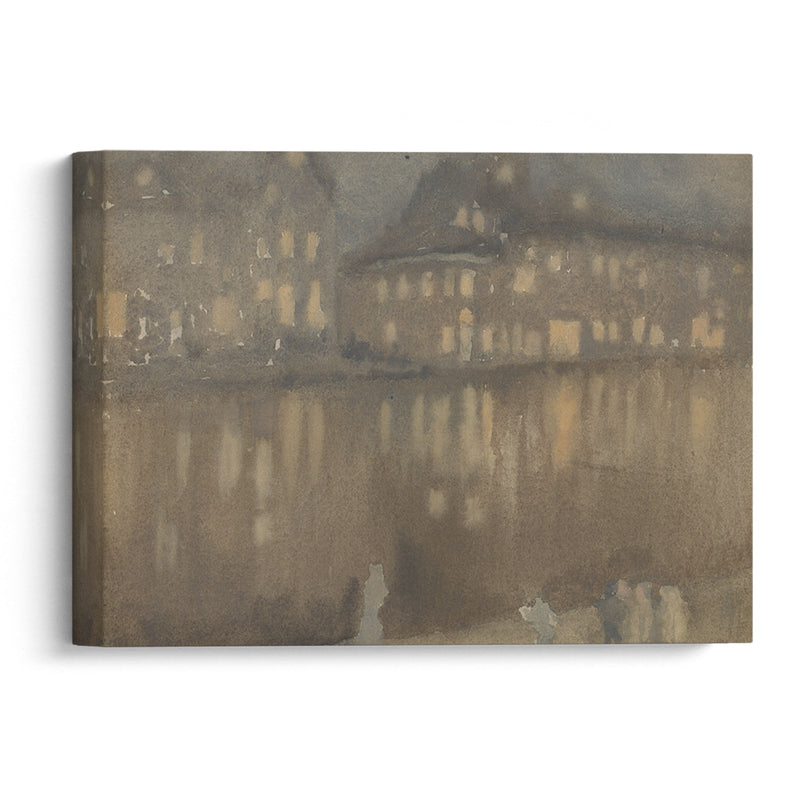 Grand Canal, Amsterdam: Nocturne (1882) - James Abbott McNeill Whistler - Canvas Print