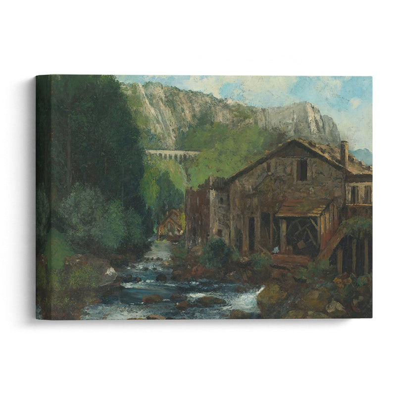 A Mill In A Rocky Landscape (1873) - Gustave Courbet - Canvas Print