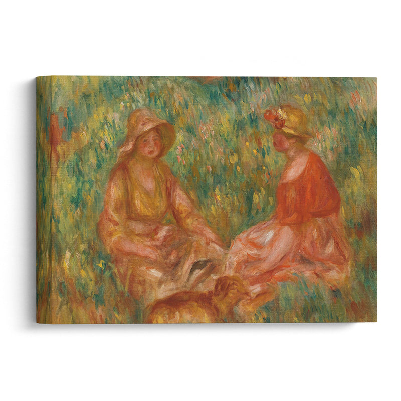 Deux Filles Dans Un Pré (Deux Femmes Dans L’herbe) (circa 1910) - Pierre-Auguste Renoir - Canvas Print