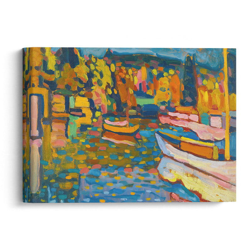 Study For Autumn Landscape With Boats (1908) - Wassily Kandinsky - Canvas Print