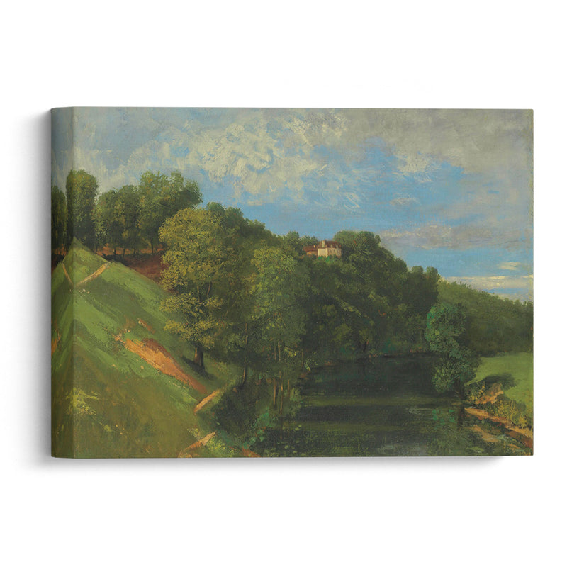 Château Au Bord De La Rivière (1856) - Gustave Courbet - Canvas Print