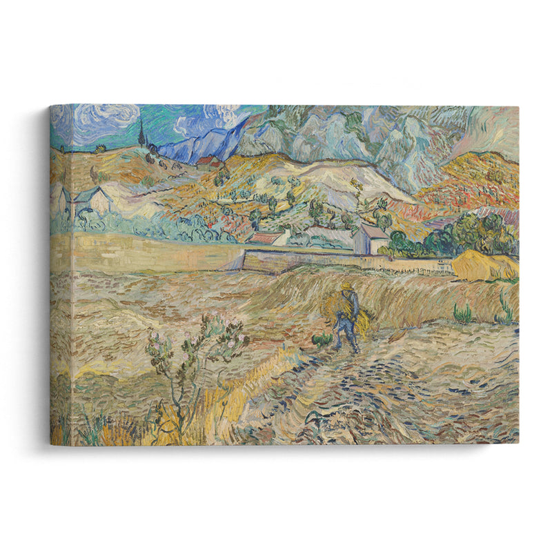 Landscape at Saint-Rémy (Enclosed Field with Peasant) (1889) - Vincent van Gogh - Canvas Print