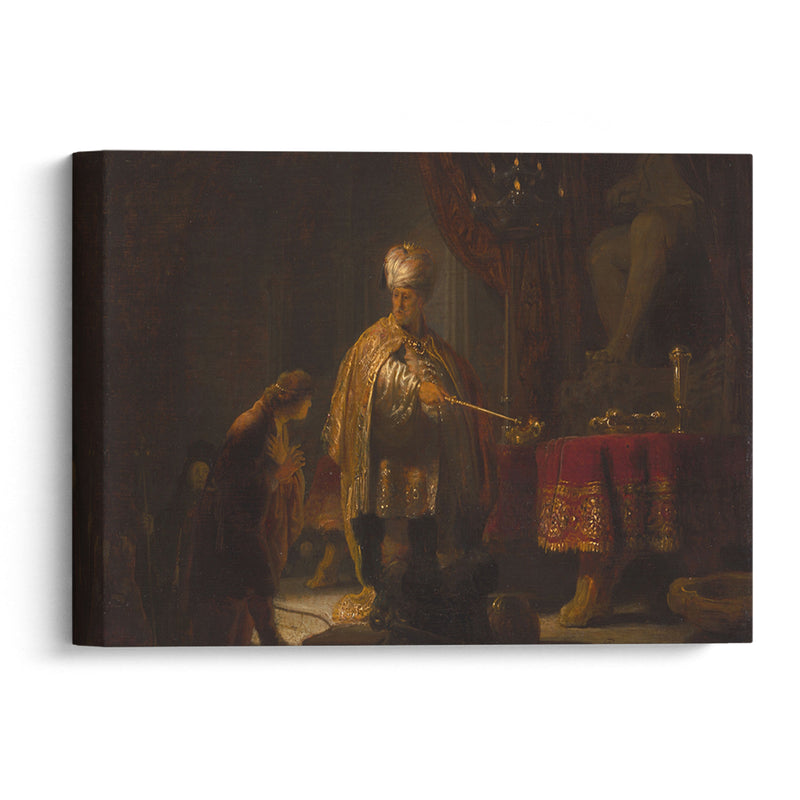 Daniel and Cyrus Before the Idol Bel (1633) - Rembrandt van Rijn - Canvas Print