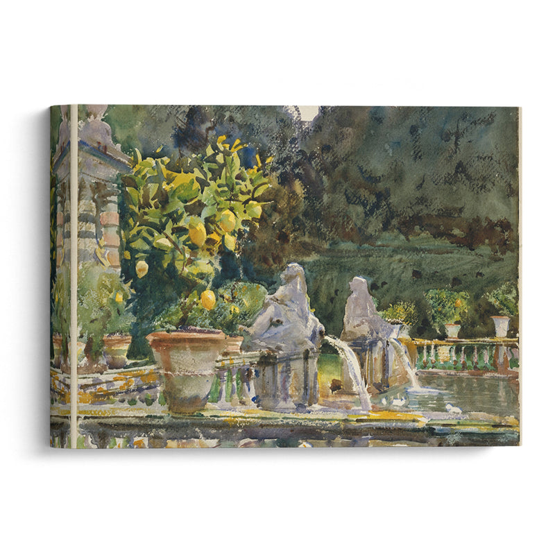 Villa di Marlia, Lucca; A Fountain (1910) - John Singer Sargent - Canvas Print