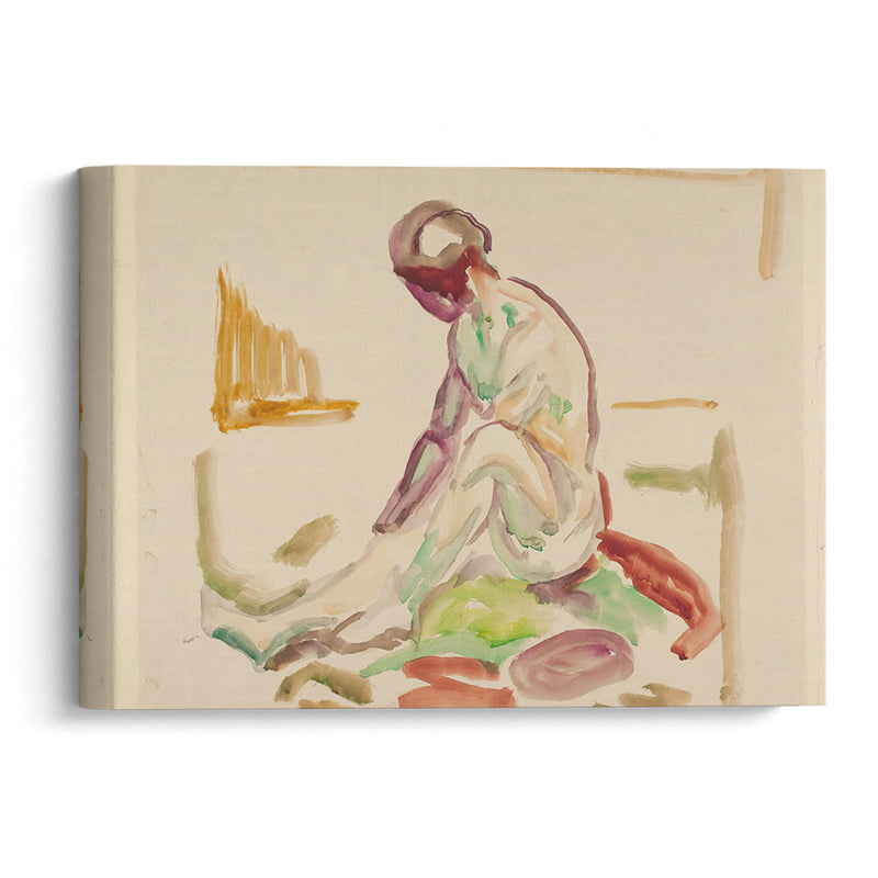 Sittende akt (1919-1924) - Edvard Munch - Canvas Print