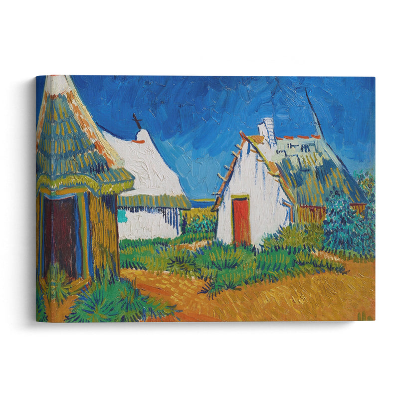 Three white cottages in Saintes-Maries (1888) - Vincent van Gogh - Canvas Print