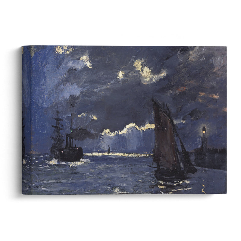 A Seascape, Shipping by Moonlight (1864) - Claude Monet - Canvas Print