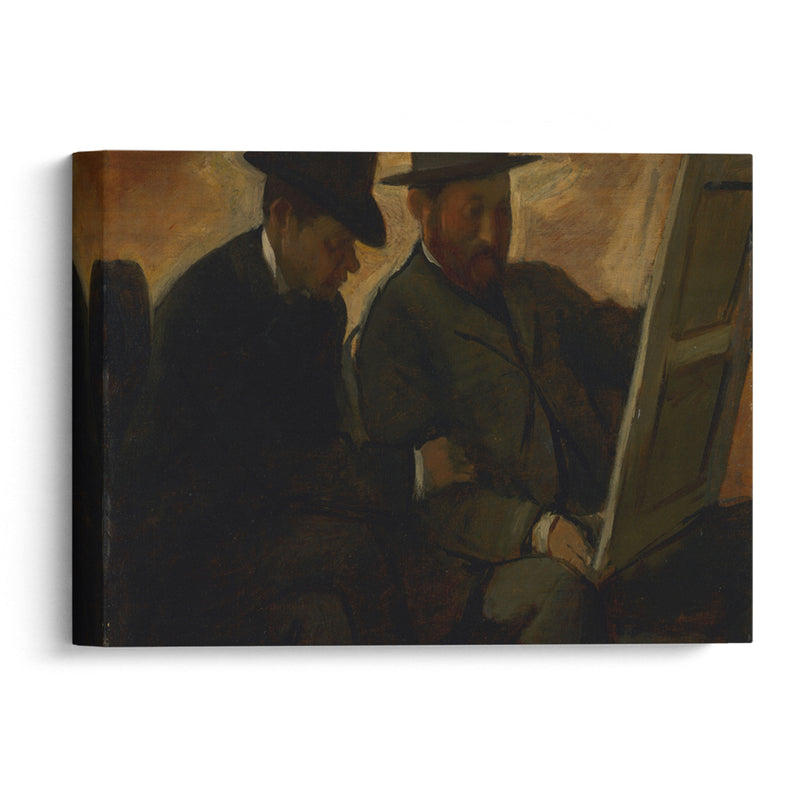 Paul Lafond and Alphonse Cherfils Examining a Painting (c. 1878-1880) - Edgar Degas - Canvas Print