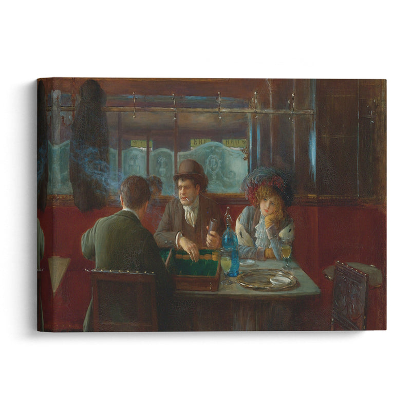 Backgammon At The Café - Jean Béraud - Canvas Print