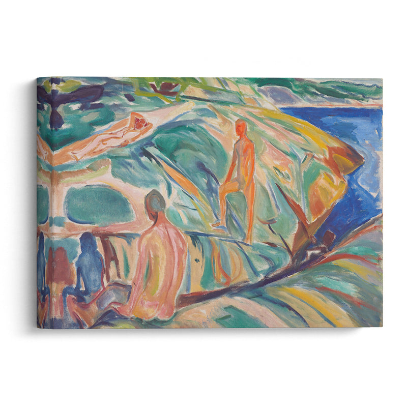 Bathing Men on Rocks (1915) - Edvard Munch - Canvas Print