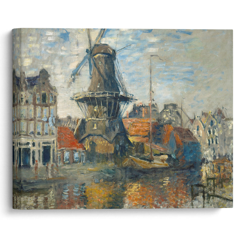 The Windmill on the Onbekende Gracht, Amsterdam (1874) - Claude Monet - Canvas Print