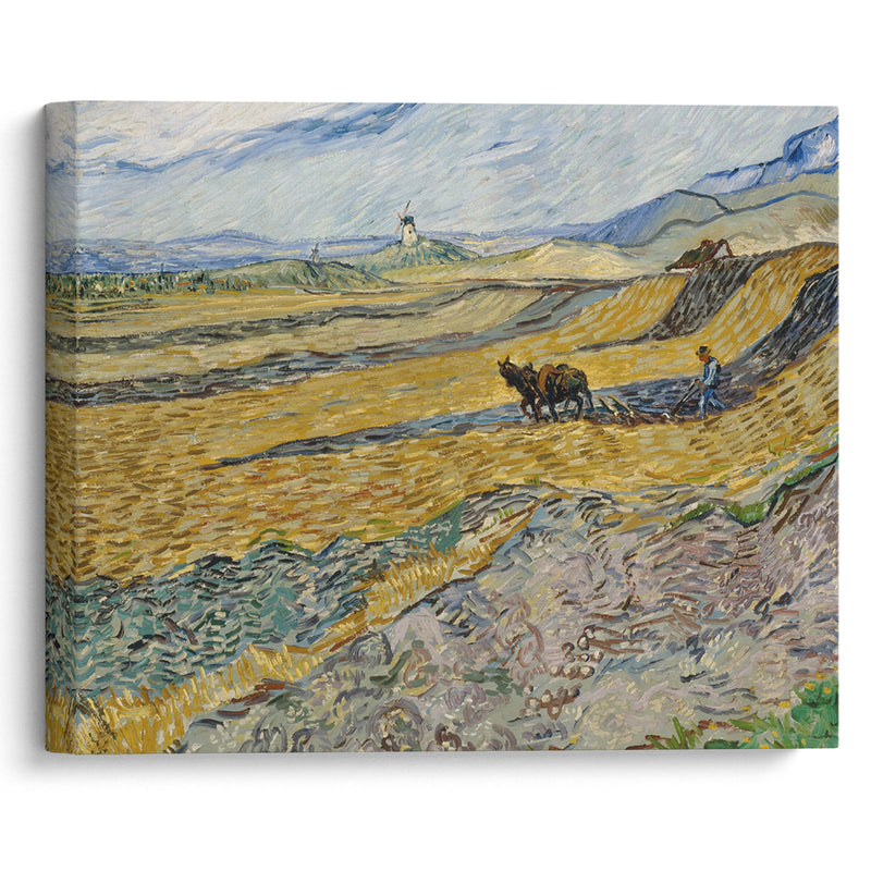 Enclosed Field with Ploughman (1889) - Vincent van Gogh - Canvas Print - UAIO LMT