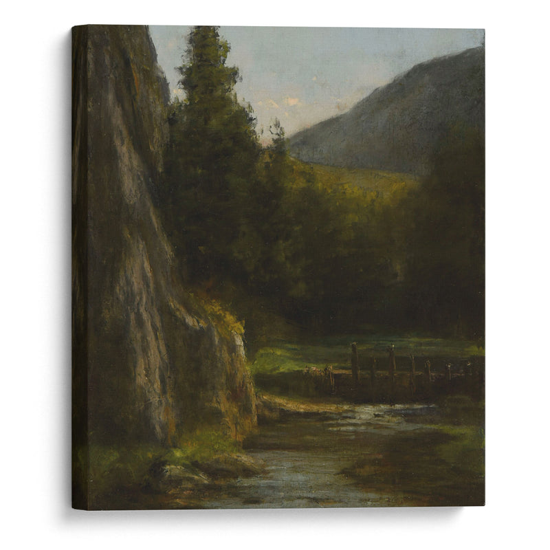 Rochers, sapins, ruisseau - Gustave Courbet - Canvas Print