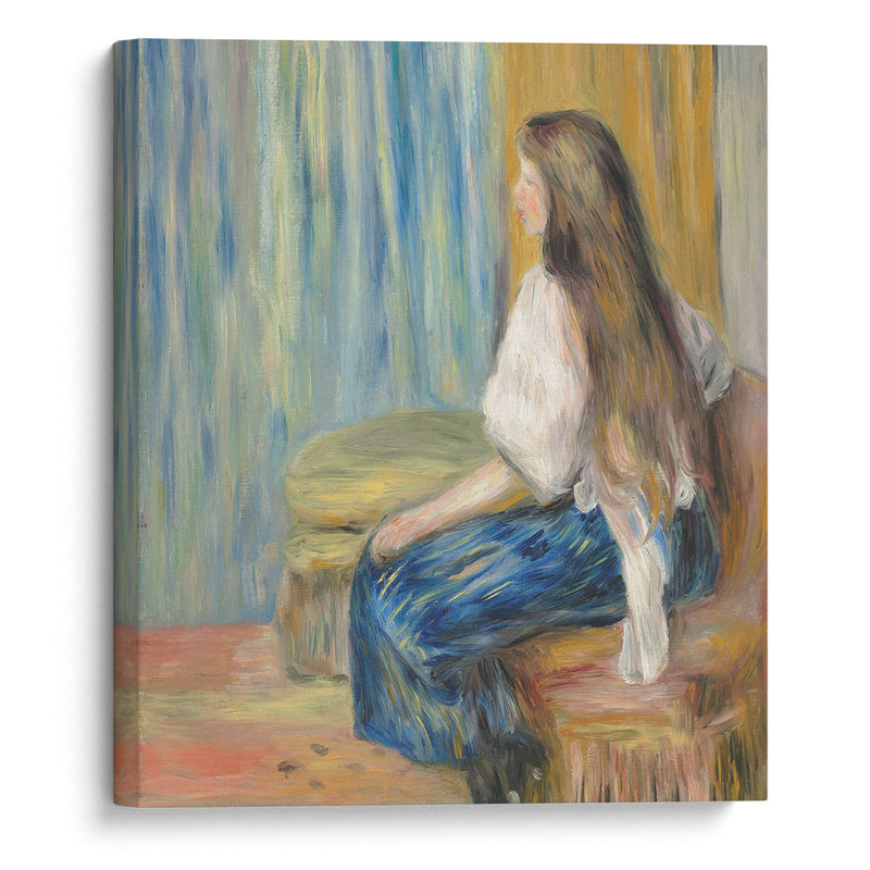 Femme aux longs cheveux (1895) - Pierre-Auguste Renoir - Canvas Print