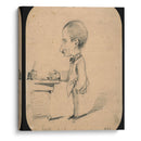 Caricature of a Man Standing by Desk (1855) - Claude Monet - Canvas Print