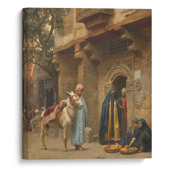 A Cairo Street (1878) - Frederick Arthur Bridgman - Canvas Print