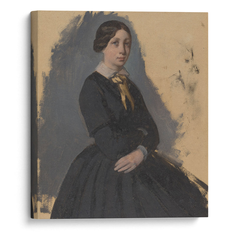 Young Woman In Black (1861-1865) - Edgar Degas - Canvas Print