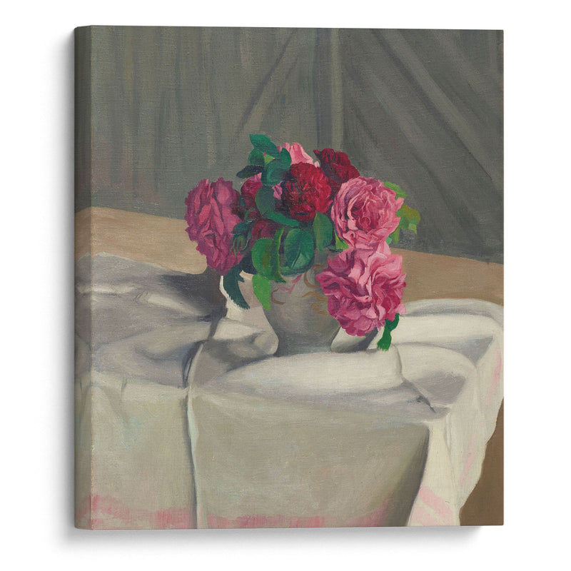 Roses dans un sucrier blanc (1910) - Félix Vallotton - Canvas Print