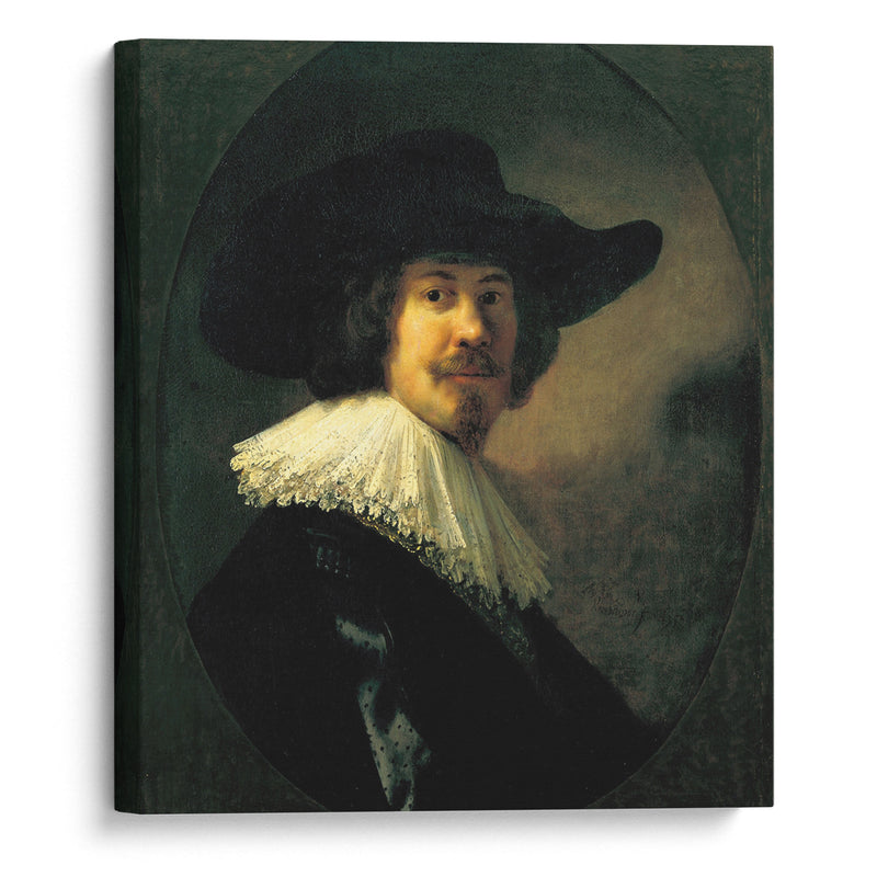 Portrait of a Man in a Broad-Brimmed Hat (1635) - Rembrandt van Rijn - Canvas Print