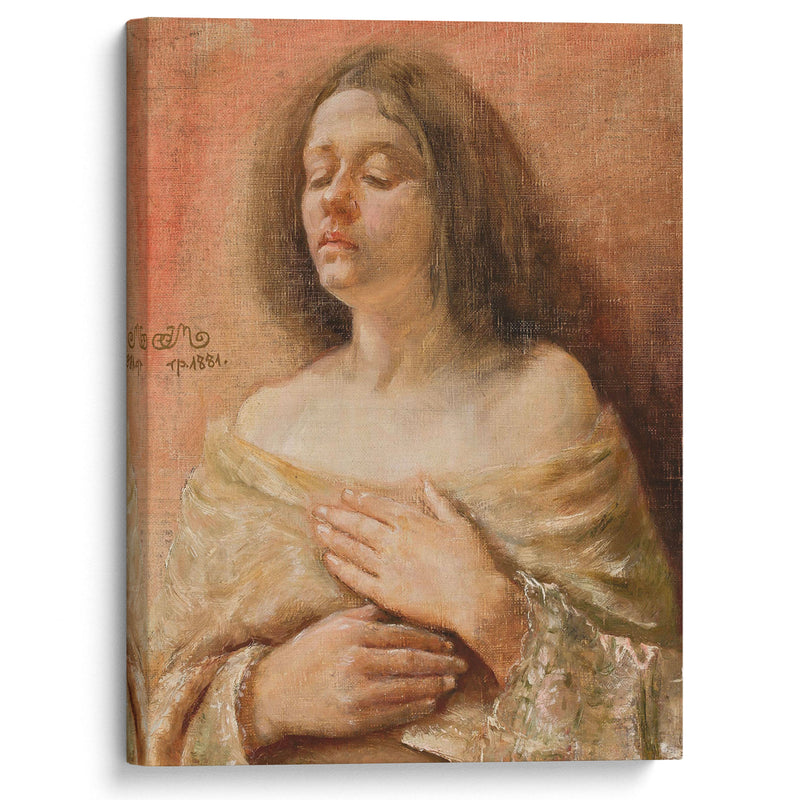 Portrait study of a woman (1881) - Jan Matejko - Canvas Print