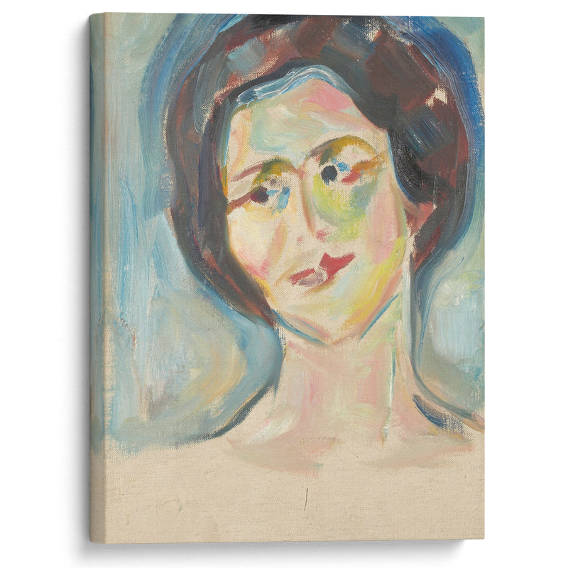 Portrait of Model (1922–23) - Edvard Munch - Canvas Print