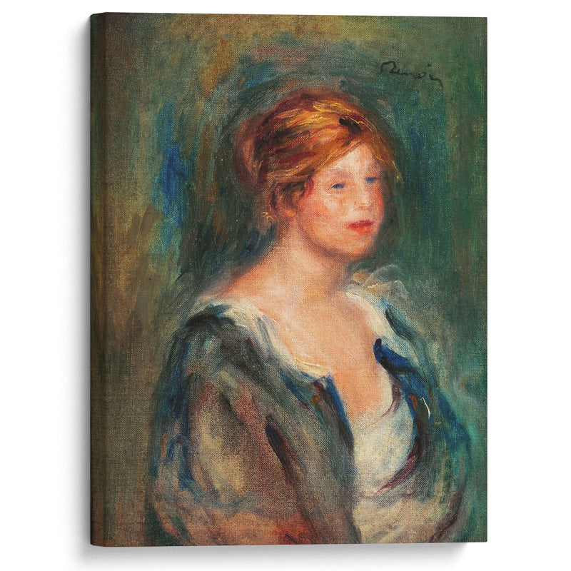 Jeune fille en bleu (Tête de femme blonde) (circa 1906-10) - Pierre-Auguste Renoir - Canvas Print