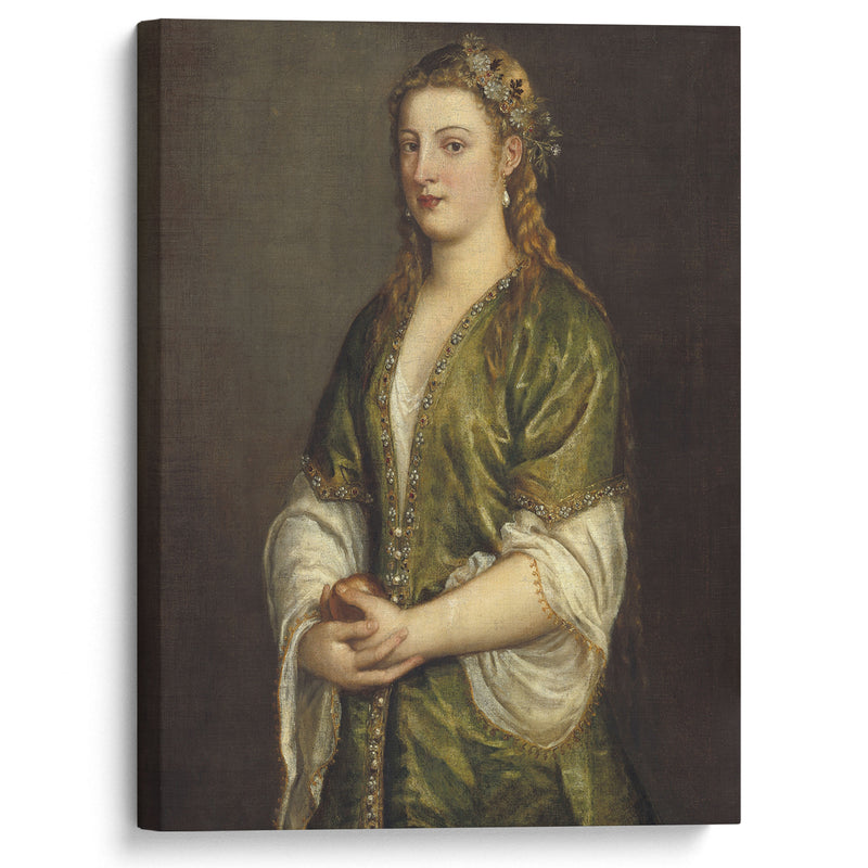 Woman Holding an Apple (c. 1550) - Titian - Canvas Print