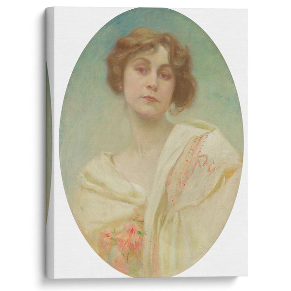 Portrait of a young woman in folk costume (1921) - Alphonse Mucha - Canvas Print