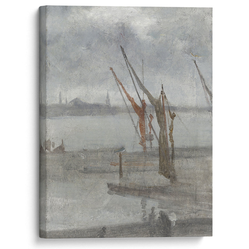 Grey and Silver – Chelsea Wharf (c. 1864-1868) - James Abbott McNeill Whistler - Canvas Print