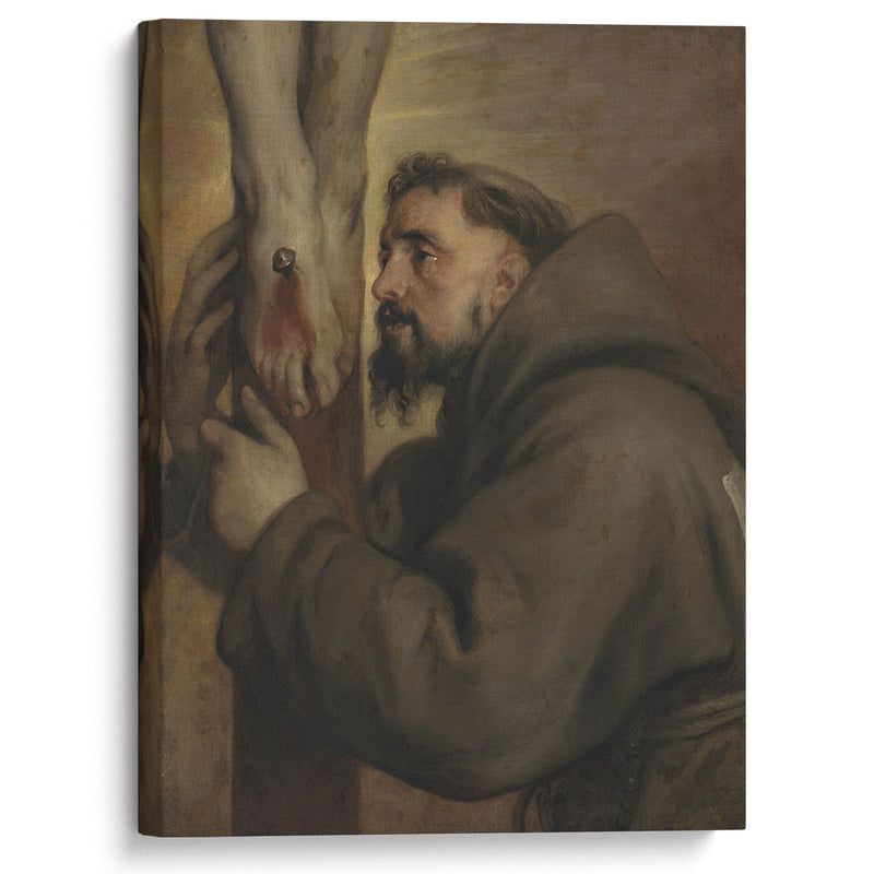 Saint Francis of Assisi at the foot of the Cross - Anthony van Dyck - Canvas Print