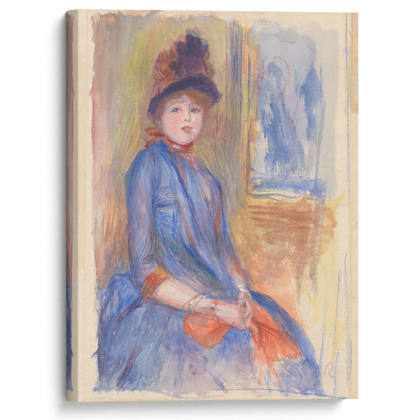 Young Girl in a Blue Dress (ca. 1890) - Pierre-Auguste Renoir - Canvas Print